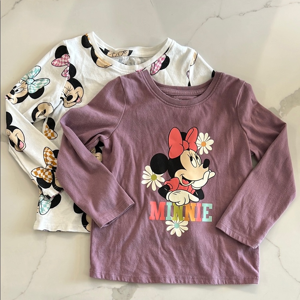 Pair of Long Sleeve Minnie Mouse Tees